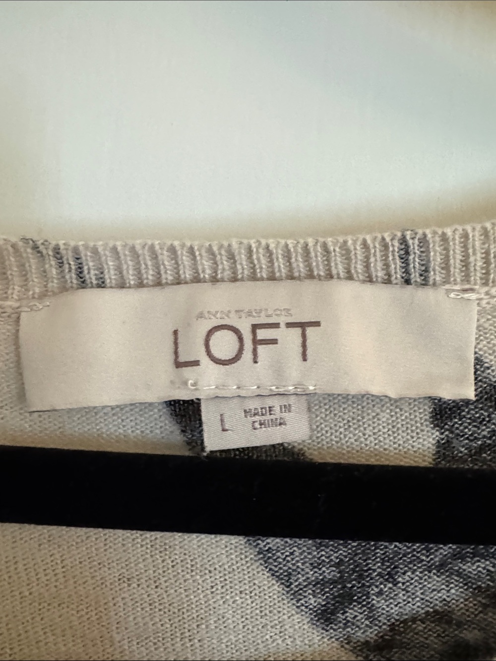 LOFT Light Beige Sweater with Black Bird Swallow Print - Picture 2 of 8